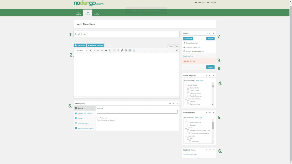 How to publish your listing on Nodengo